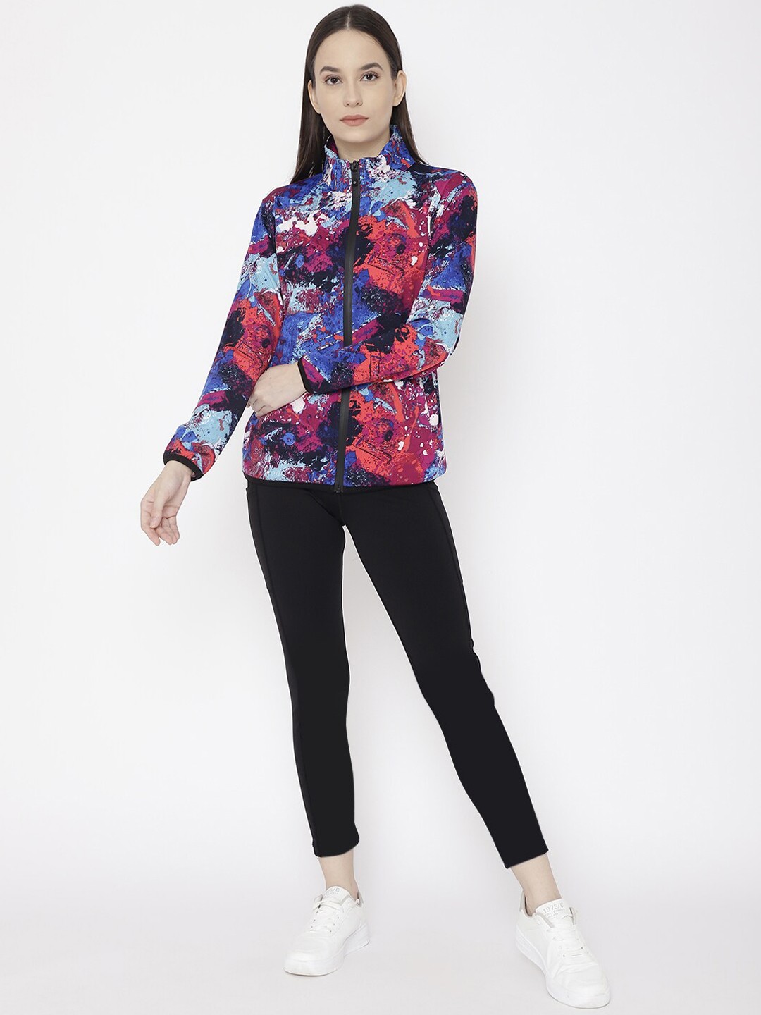 

Chkokko Women Blue & Red Printed Tracksuit