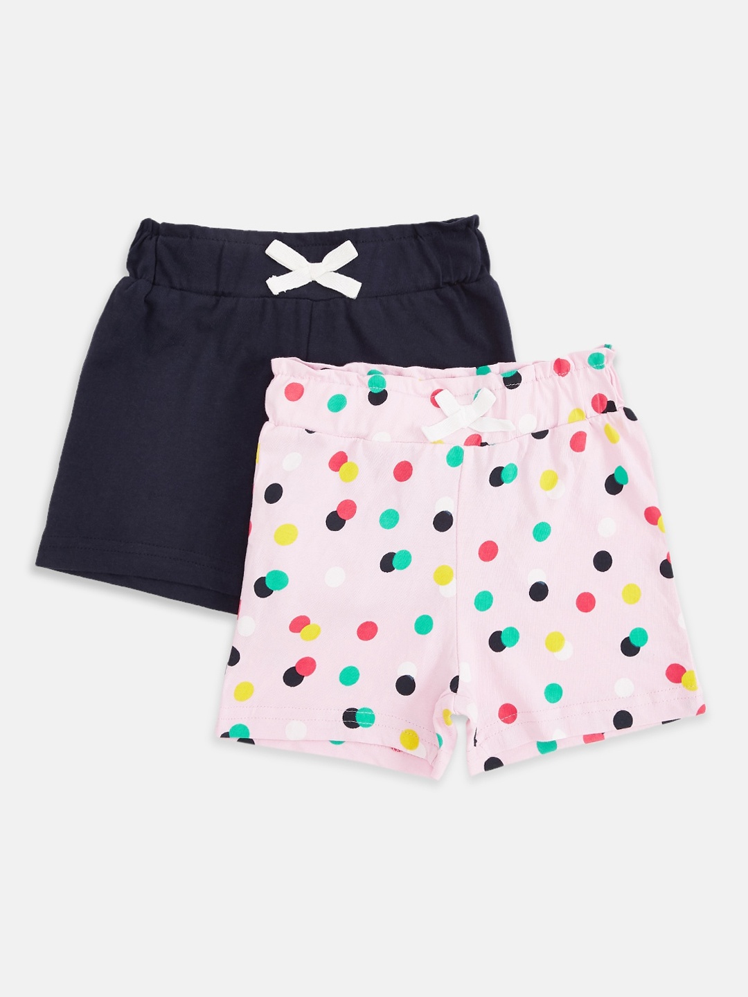 

Pantaloons Baby Girls Pack of 2 Pink & Black Printed Regular Shorts