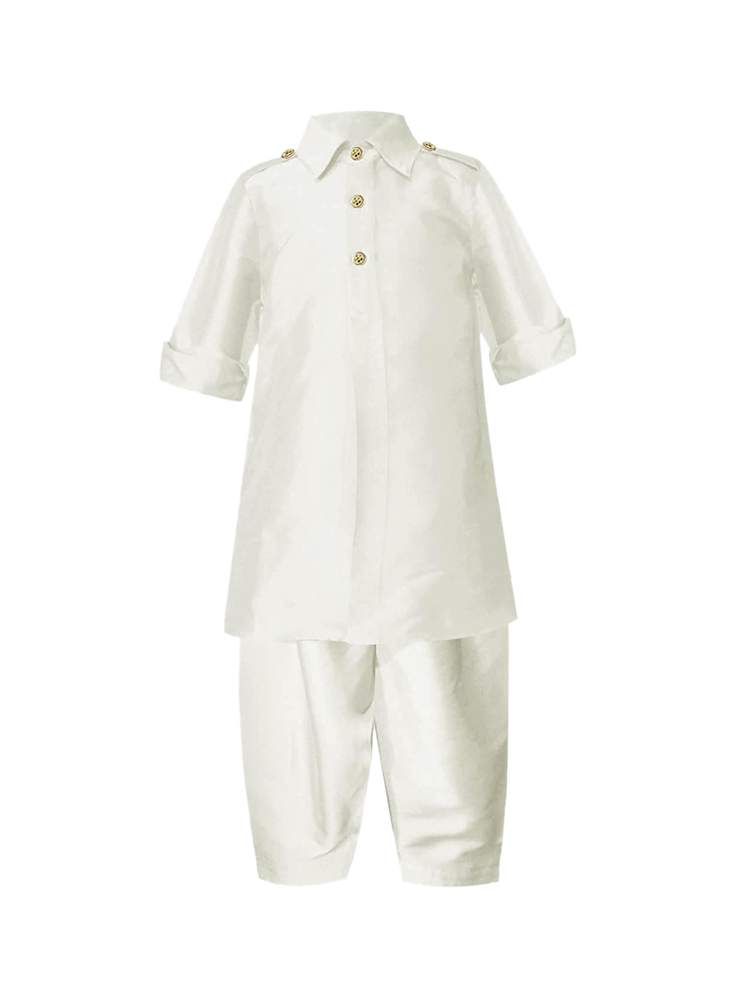 

A T U N Boys Off White Regular Kurta with Pyjamas