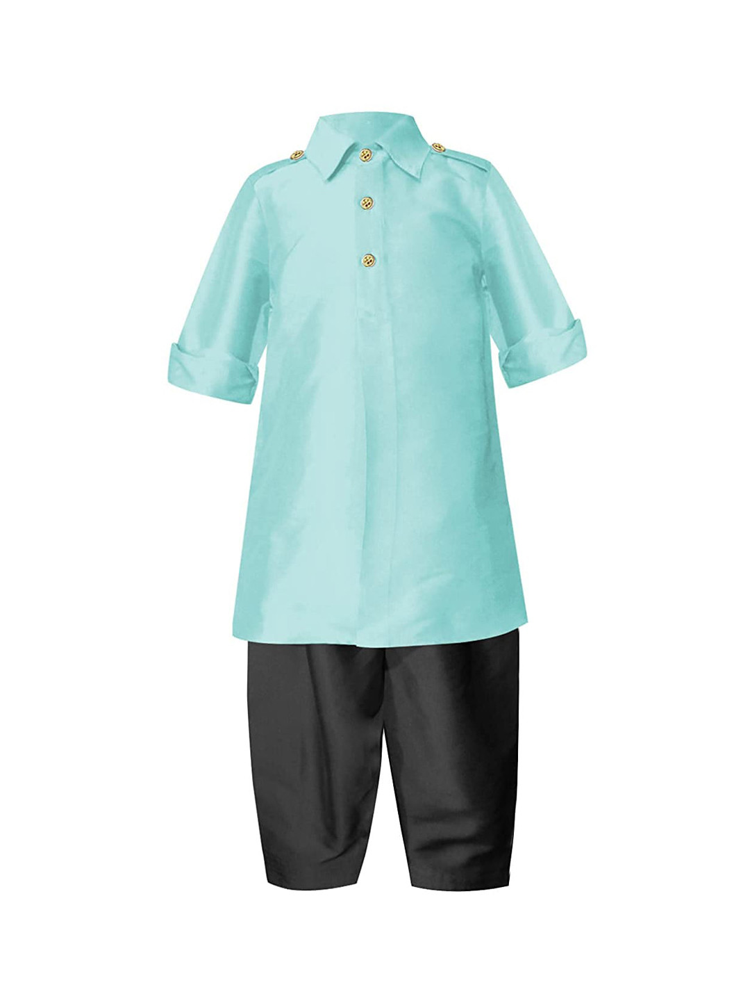 

A T U N Boys Blue & Black Regular Kurta with Pyjamas