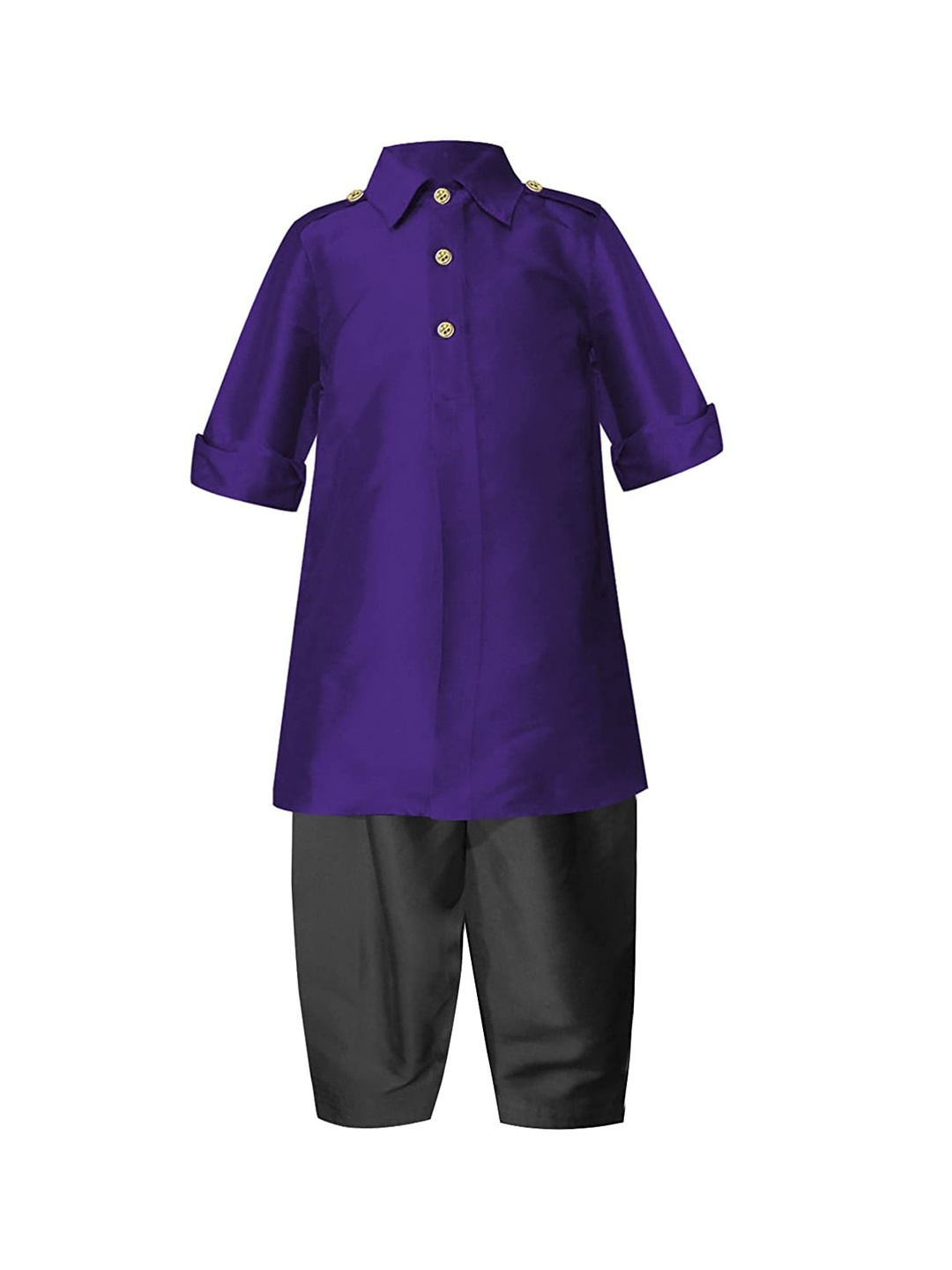 

A T U N Boys Purple Regular Kurta with Pyjamas