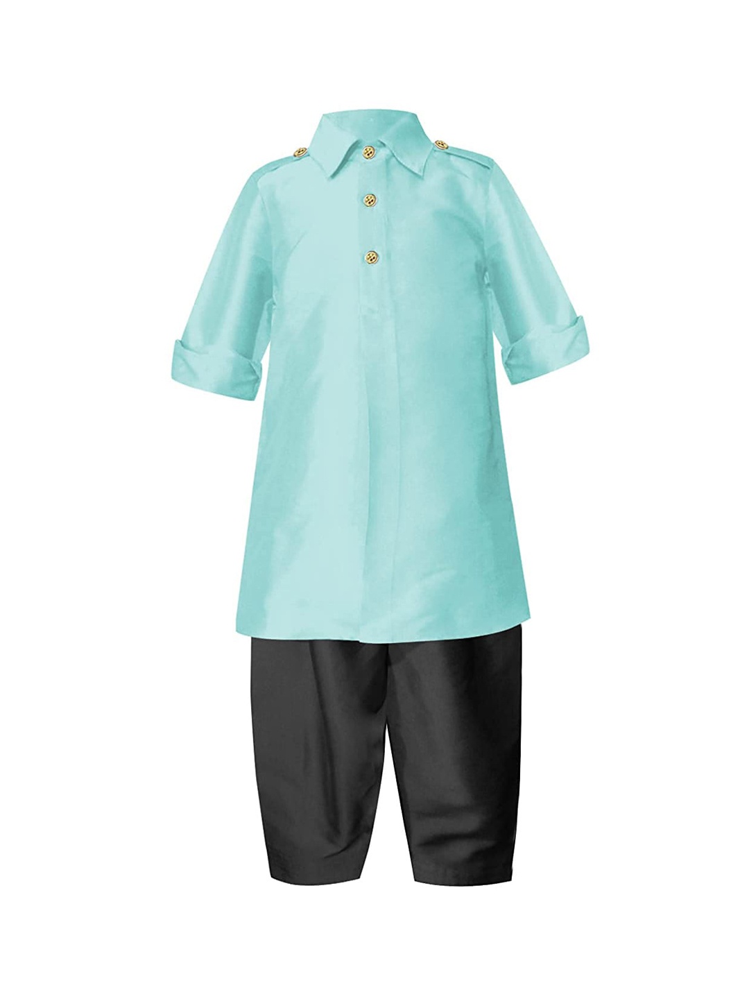 

A.T.U.N. Boys Blue & Black Regular Pathani Kurta With Pyjamas