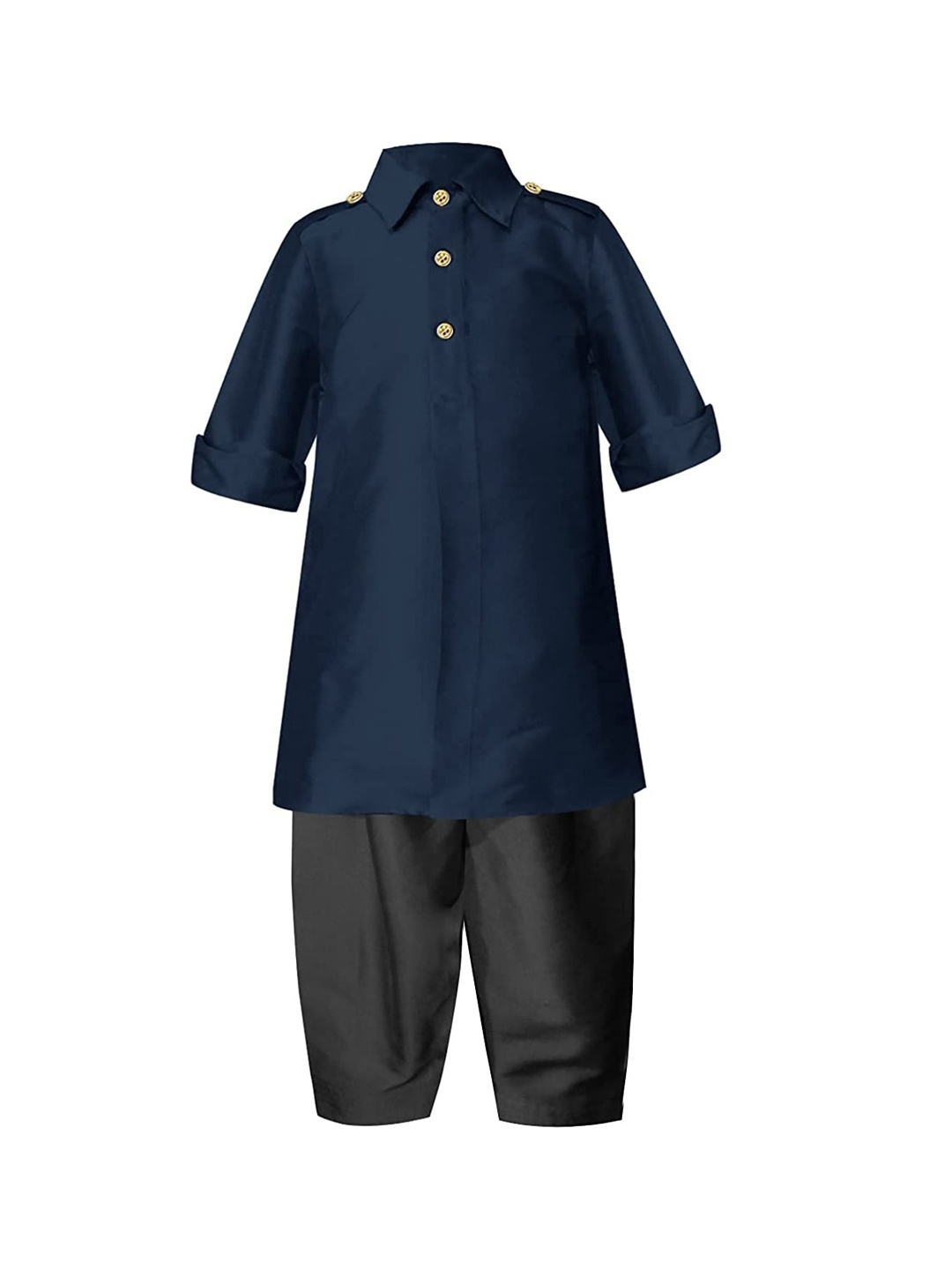 

A T U N Boys Navy Blue Regular Kurta with Pyjamas