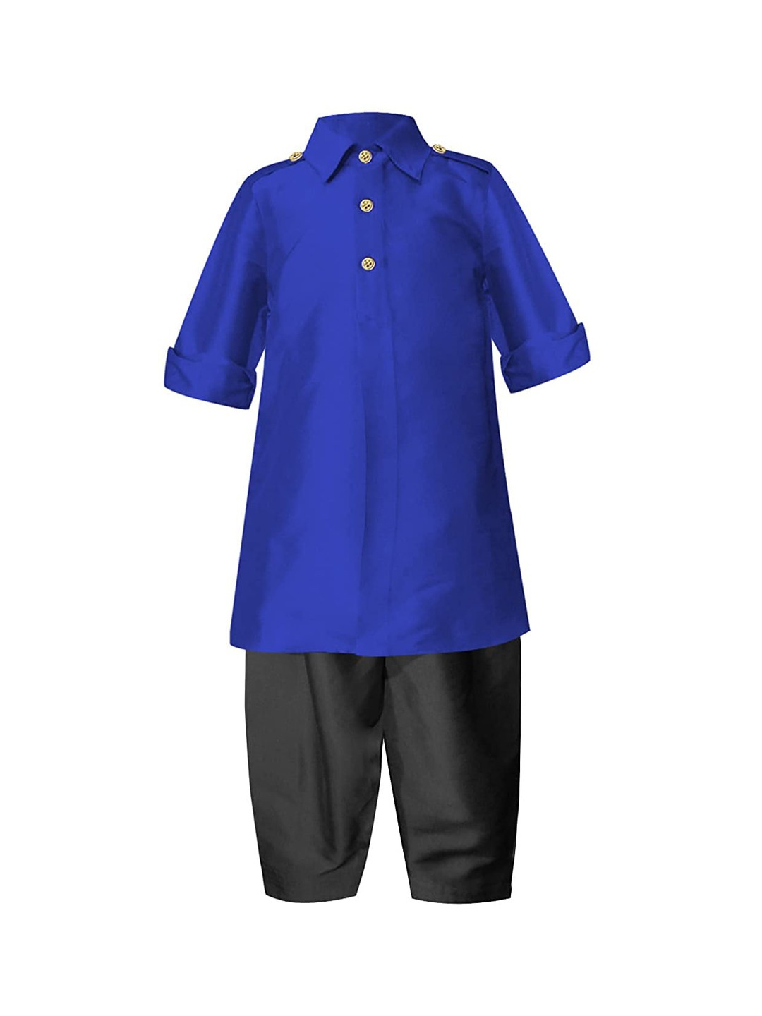 

A T U N Boys Blue & Black Regular Pathani Kurta with Salwar