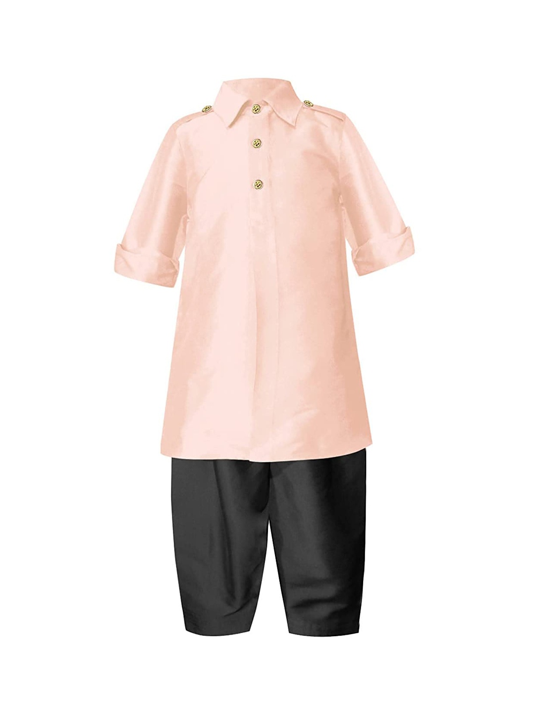 

A T U N Boys Peach-Coloured Regular Pathani Kurta with Pyjamas