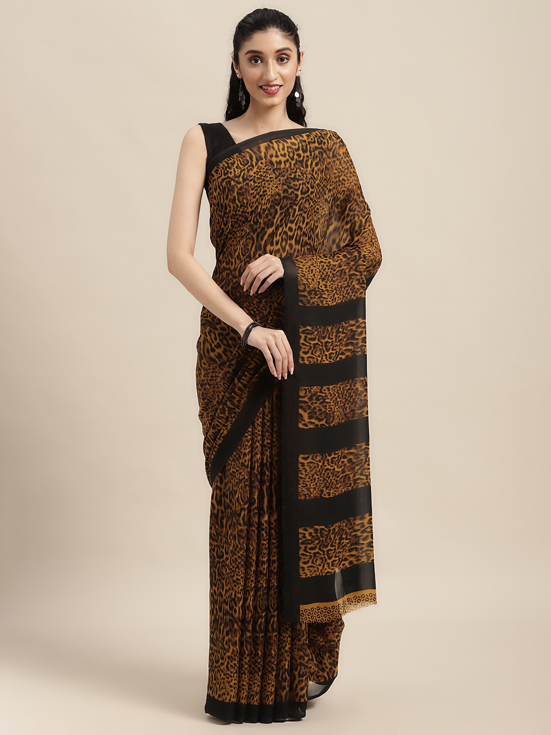 

Moda Rapido Mustard Yellow Printed Saree