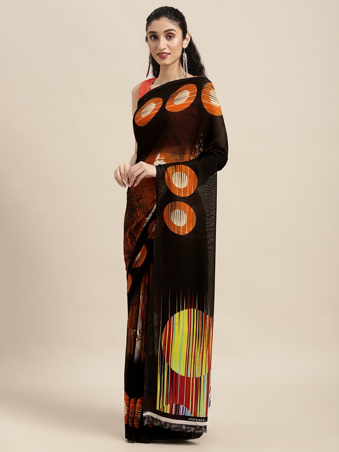 

KALINI Black Printed Saree