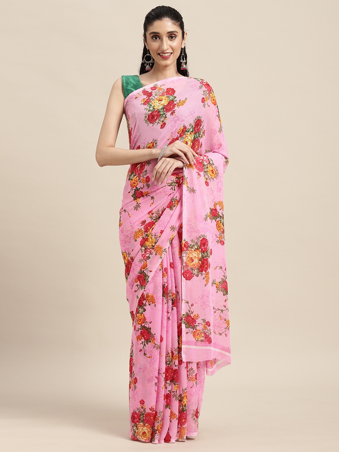 

KALINI Pink Floral Saree