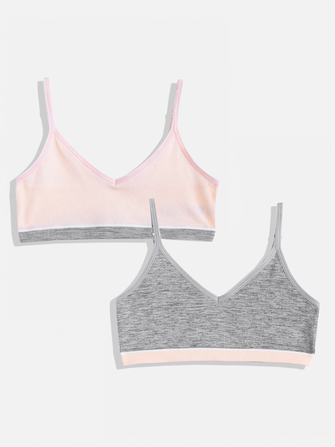 

Marks & Spencer Girls Pack of 2 Solid Bralette Tops, Peach