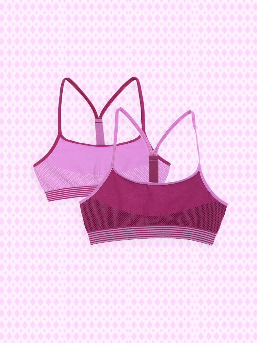 

Marks & Spencer Girls Pack of 2 Mauve & Pink Self Design Bralette