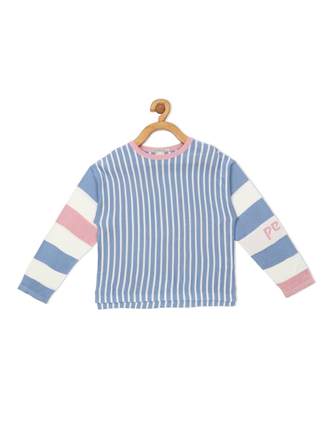 

Pepe Jeans Girls Blue & White Striped Pullover
