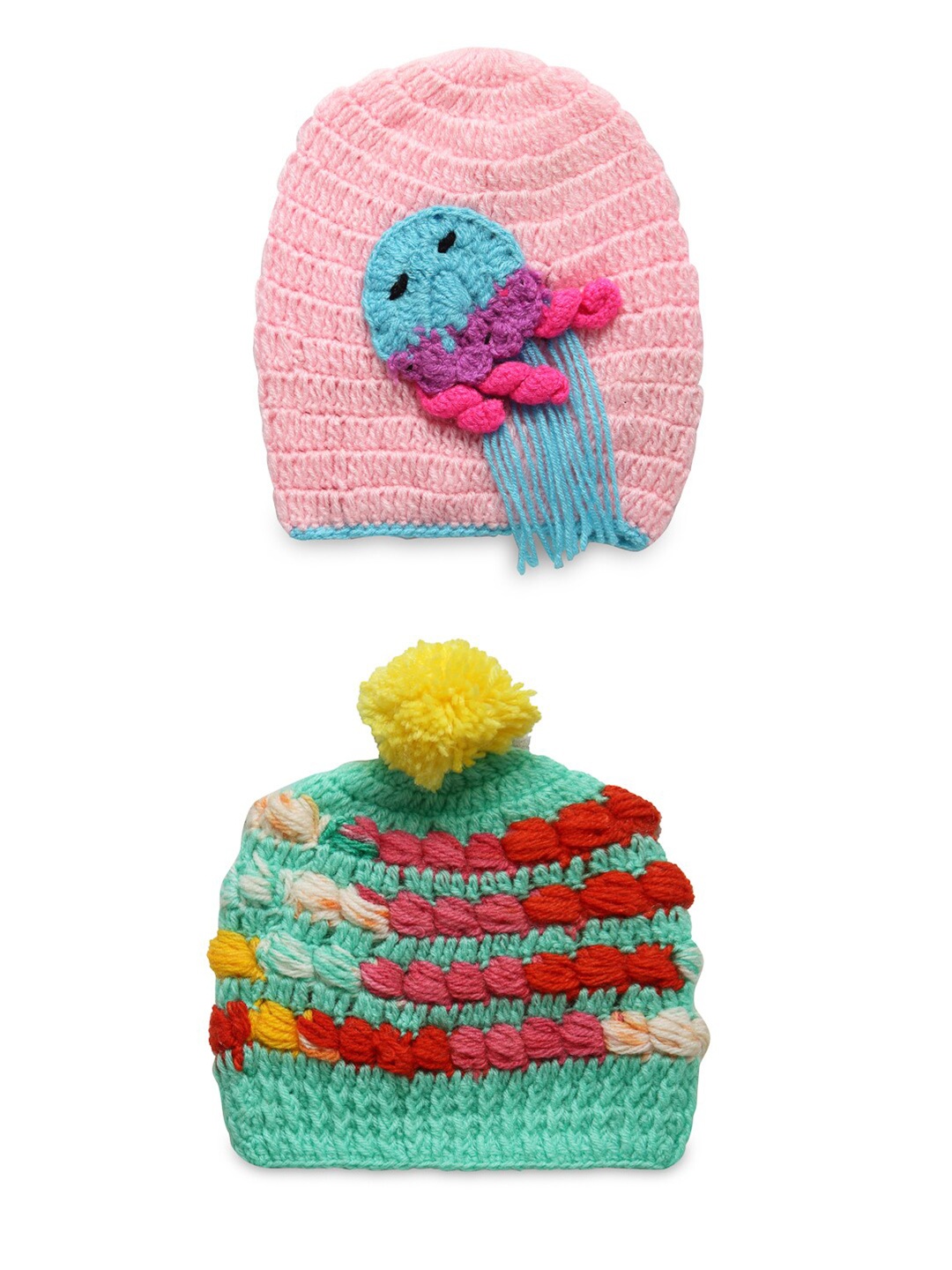 

CHUTPUT Unisex Kids Multicoloured Pack of 2 Beanies, Multi