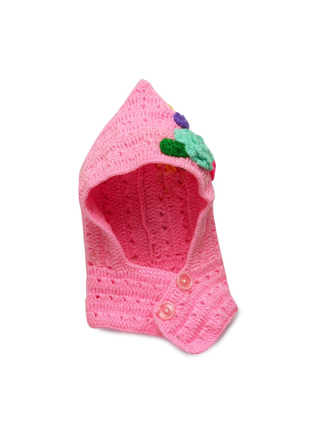 

CHUTPUT Infants Kids Pink & Blue Woollen Hand knitted Crochet Cap