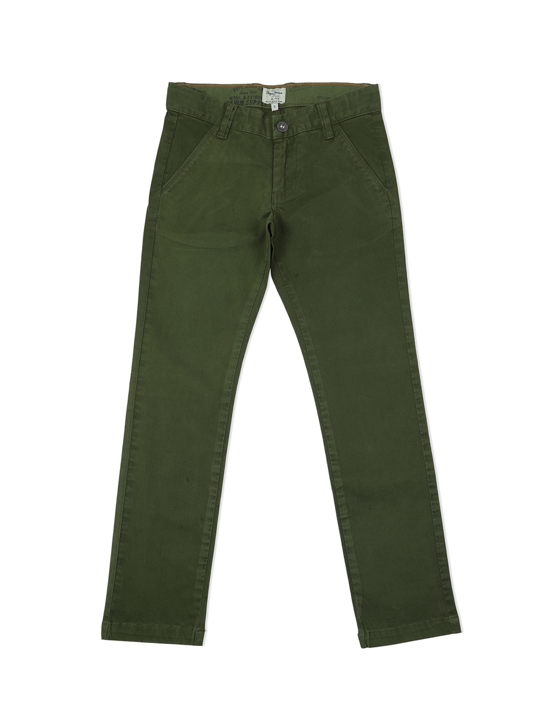 

Pepe Jeans Boys Olive Green Chinos Trousers