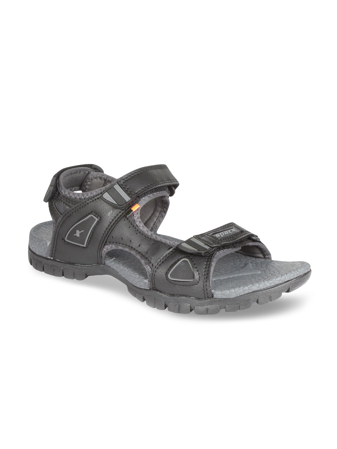 

Sparx Men Black & Grey Solid Sports Sandals