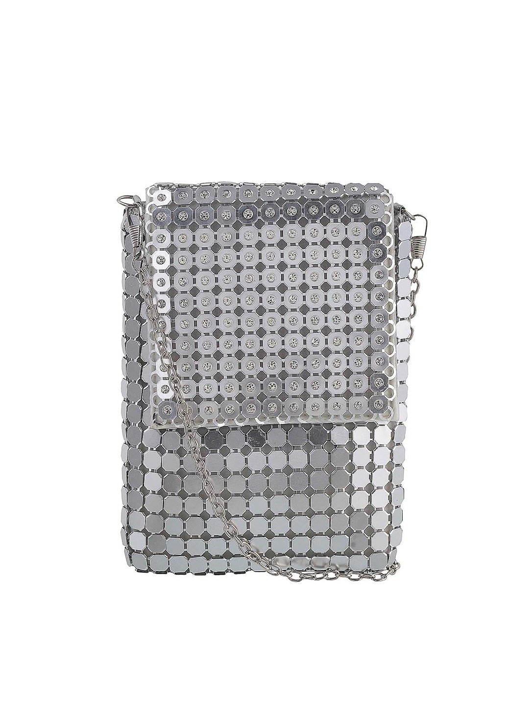 

Metro Silver-Toned Textured Purse Clutch