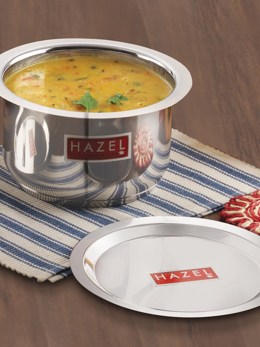 

HAZEL Silver-Toned Solid Induction Tope With Lid