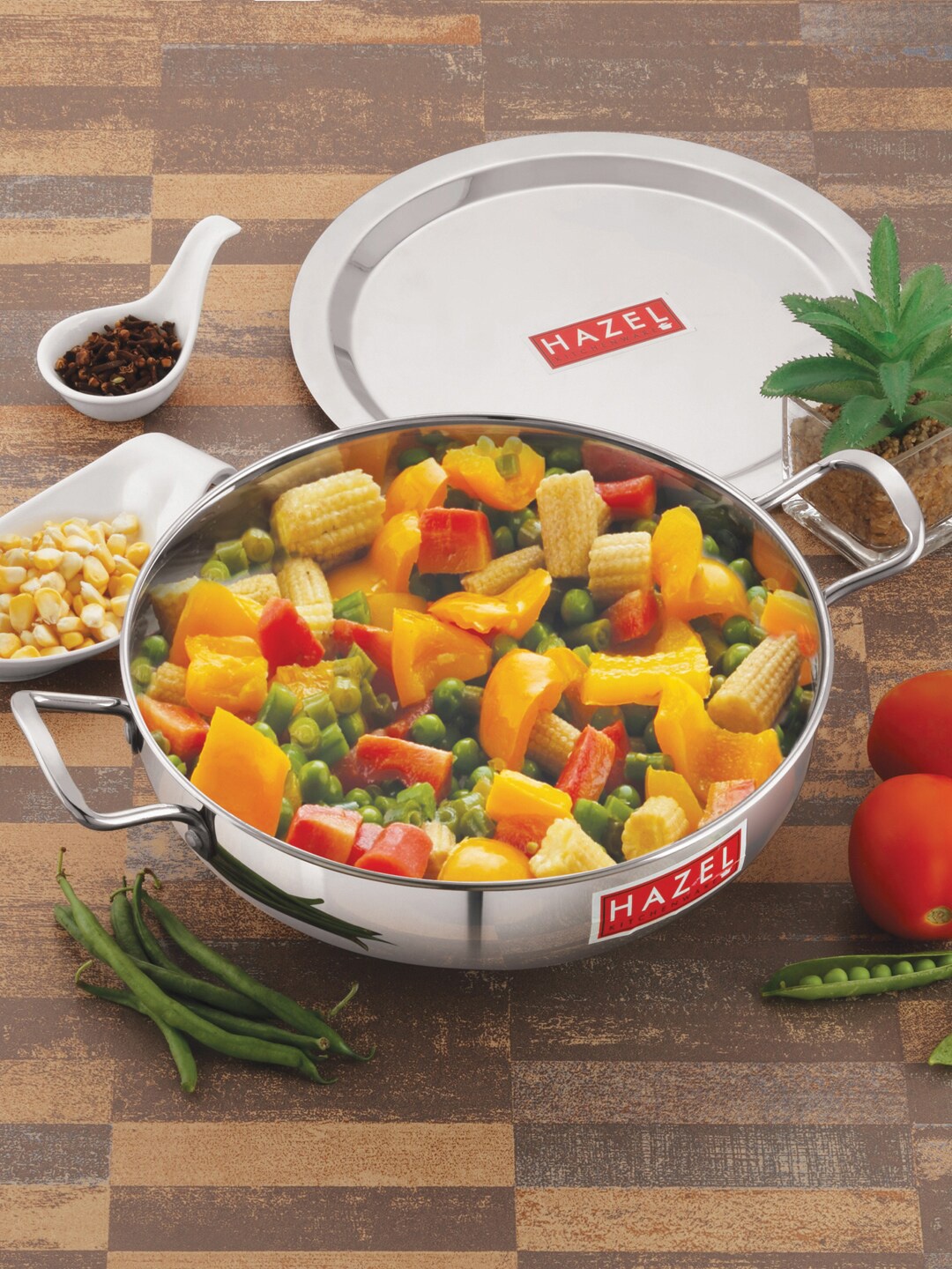 

HAZEL Silver Toned Stainless Steel Induction Kadhai