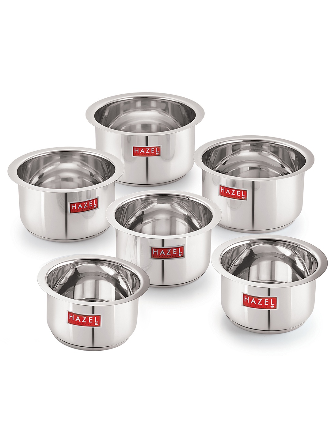 

HAZEL Set Of 6 Silver-Toned Solid Induction Tope