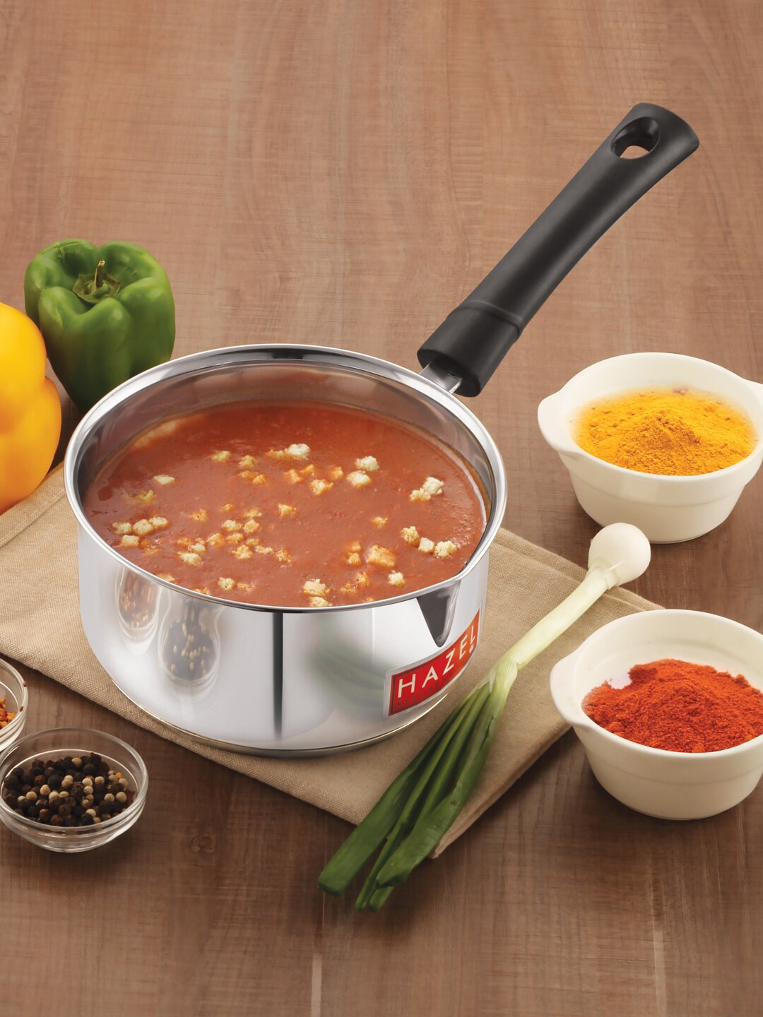 

HAZEL Silver-Toned Solid Stainless Saucepan 900ML
