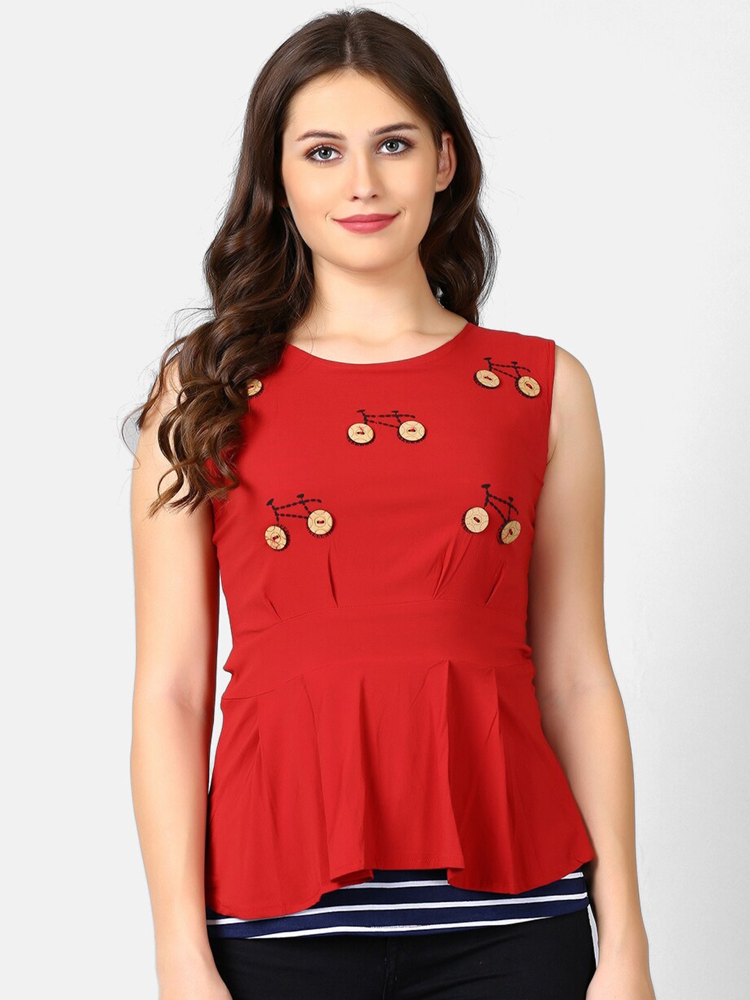 

V2 Value & Variety Maroon Peplum Top