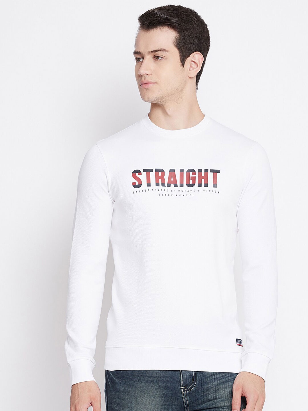 

Octave Men White Typography Printed T-shirt