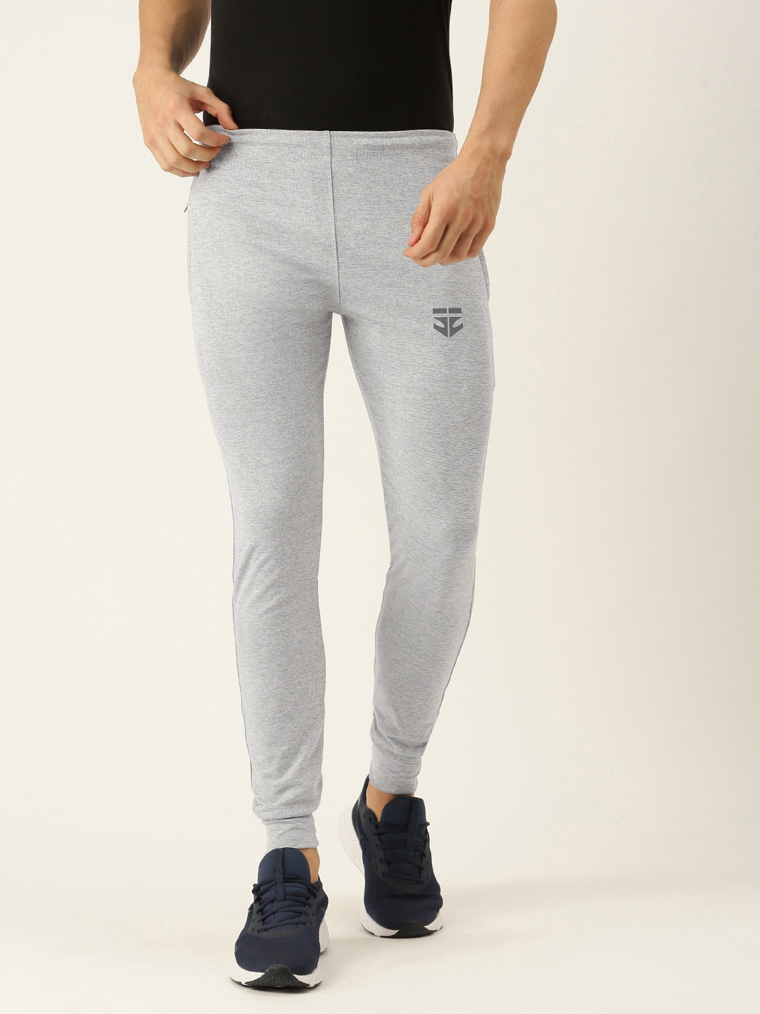 

Sports52 wear Men Grey Melange Rapid-Dry Slim Fit Solid Joggers