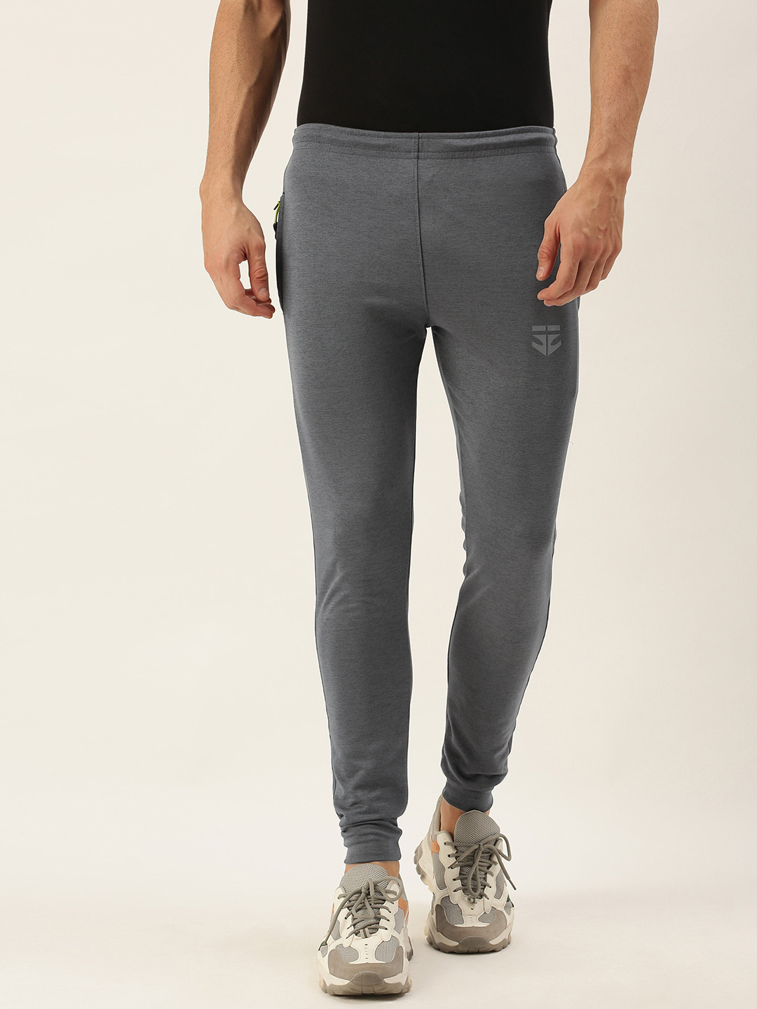 

Sports52 wear Men Grey Melange Rapid-Dry Slim Fit Solid Track Pants