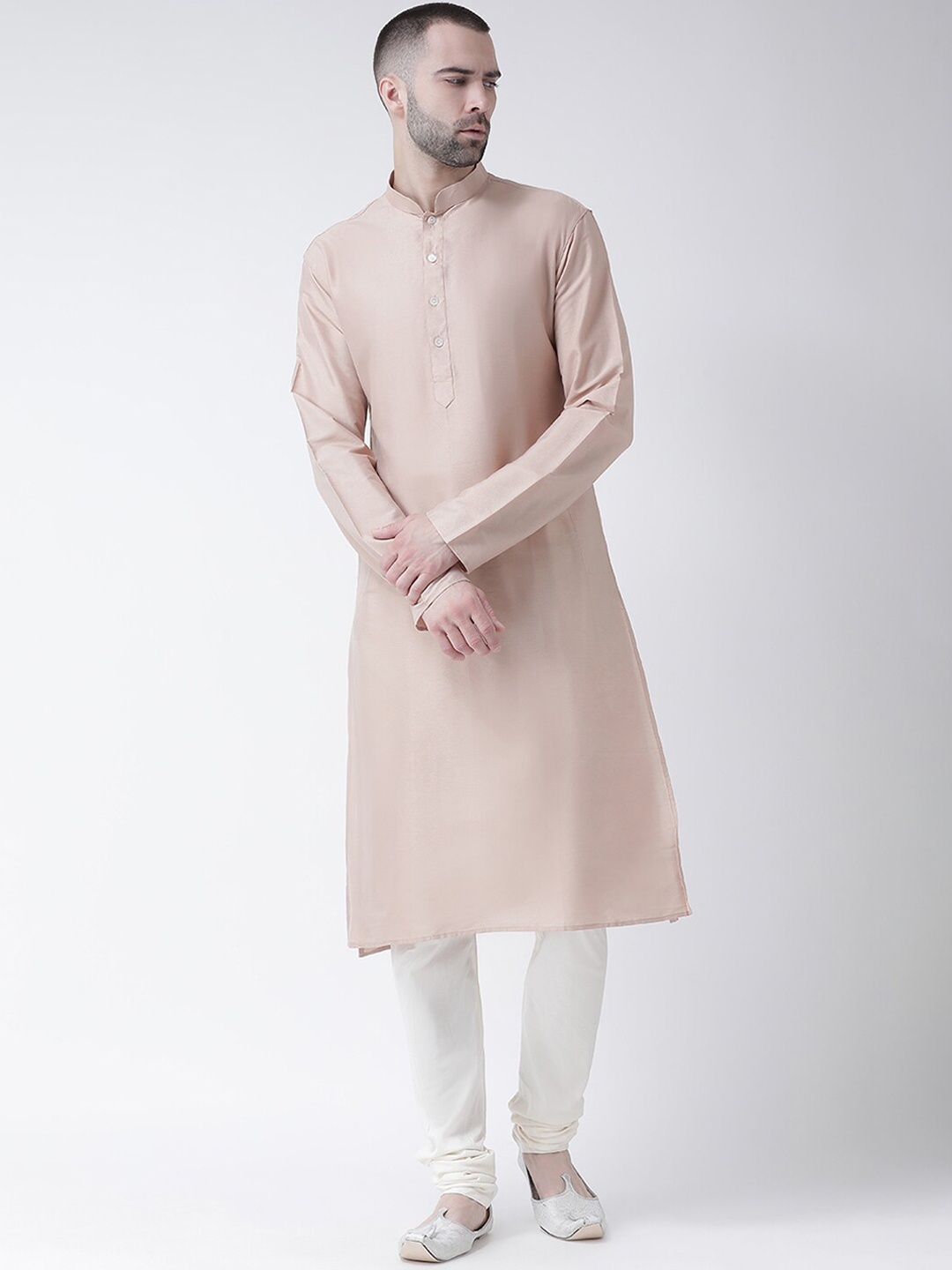 

KISAH Men Beige Regular Kurta with Churidar