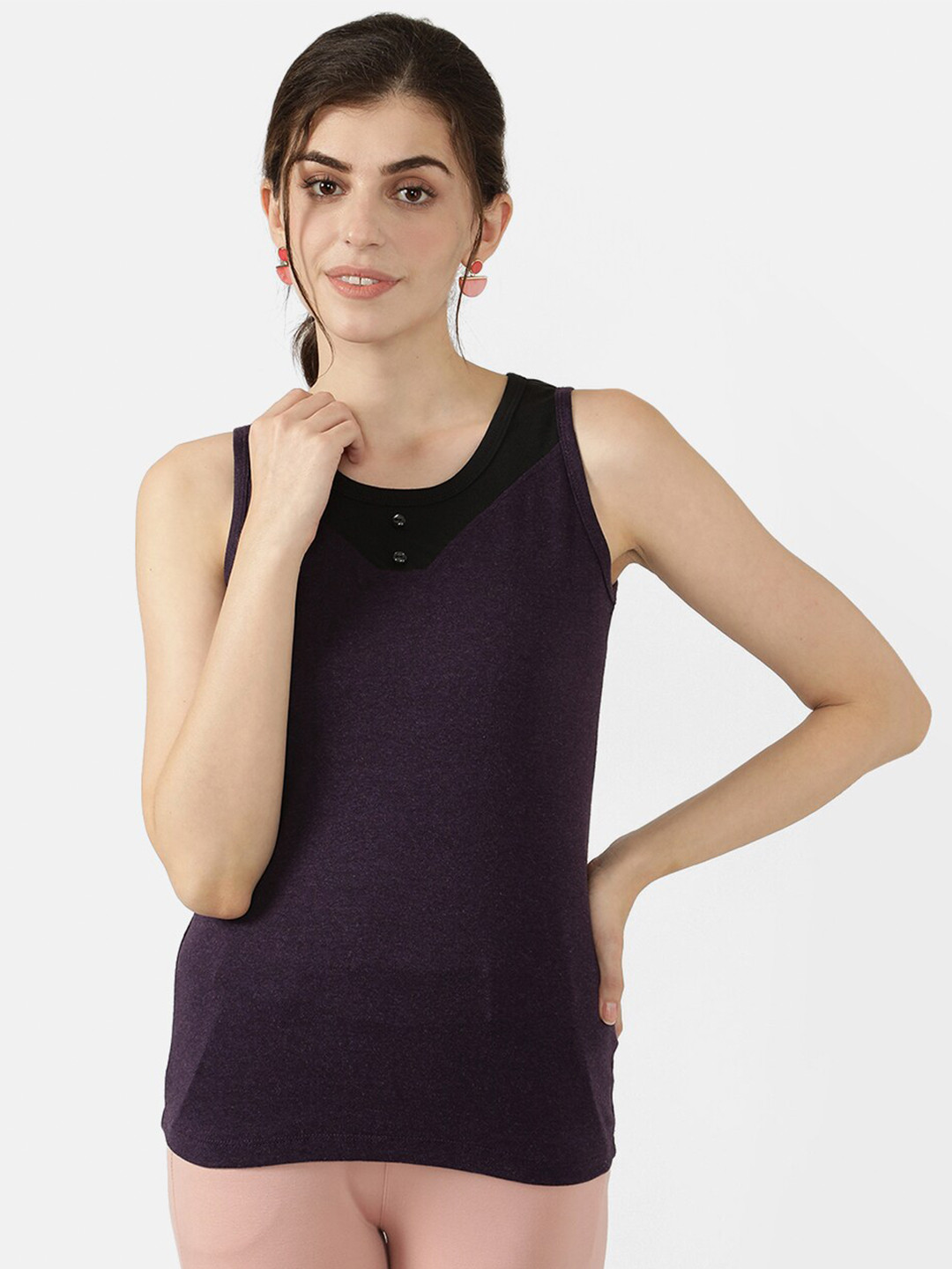 

V2 Value & Variety Purple & Black Tank Top