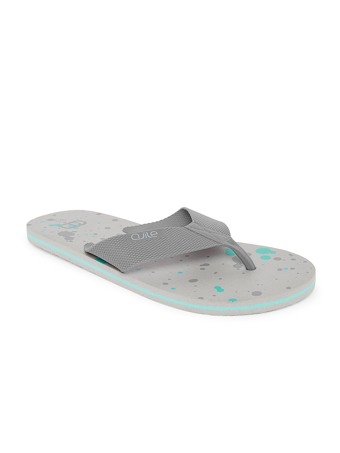 

Ajile by Pantaloons Men Grey & Green Printed Rubber Thong Flip-Flops