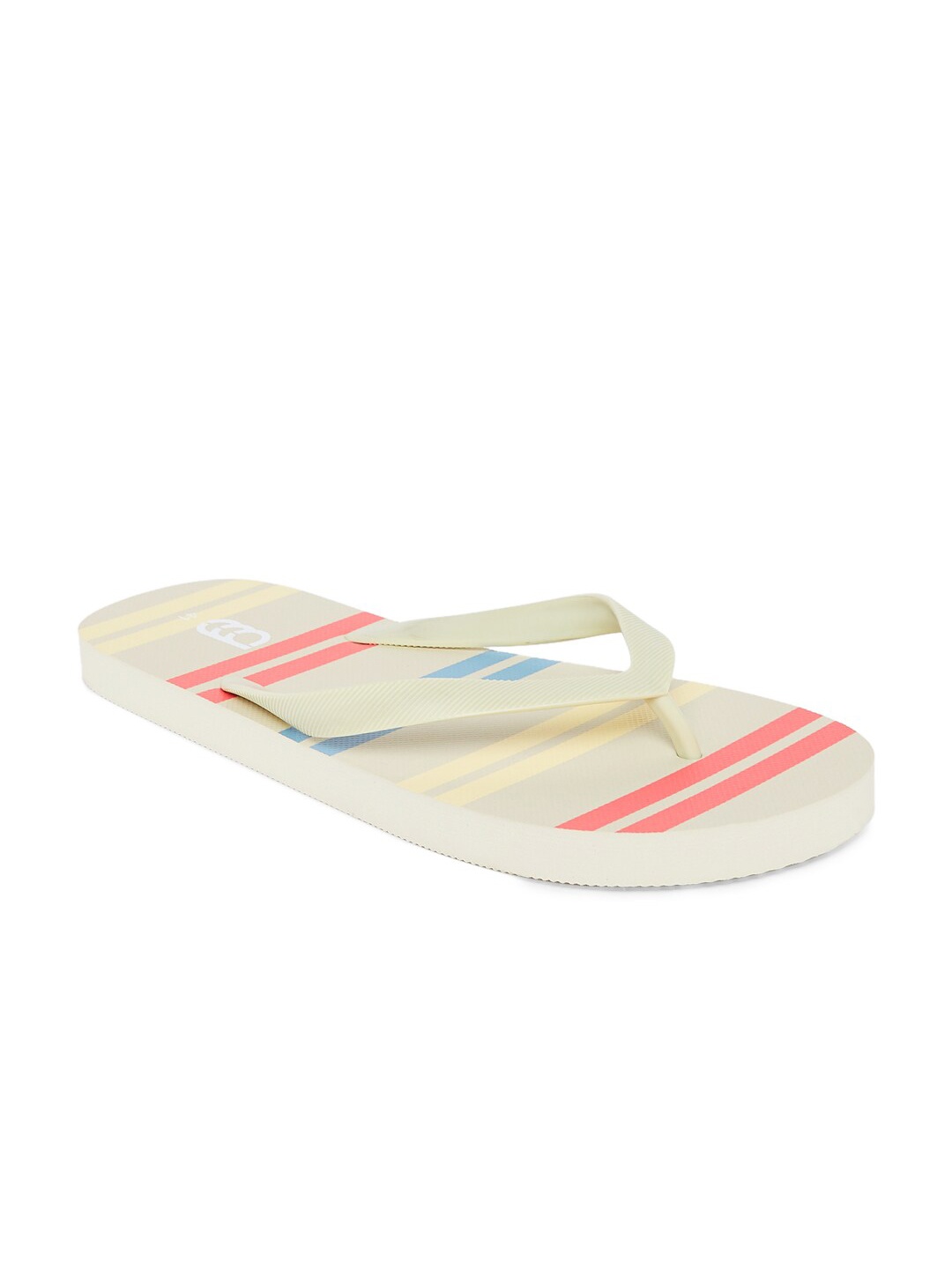 

Ajile by Pantaloons Men Beige & Blue Striped Rubber Thong Flip-Flops