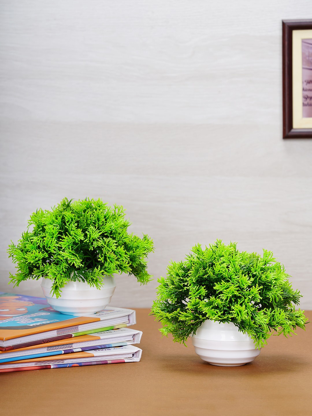 

Dekorly Green & White Bonsai Artificial Plant With Pot