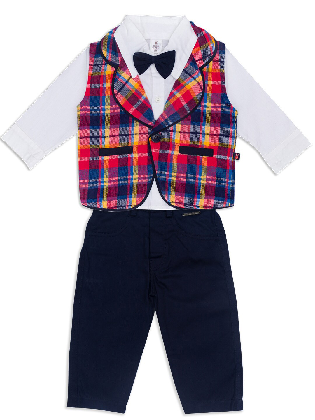 

Little Folks Kids 3 Piece Waistcoat Suit Set, Black