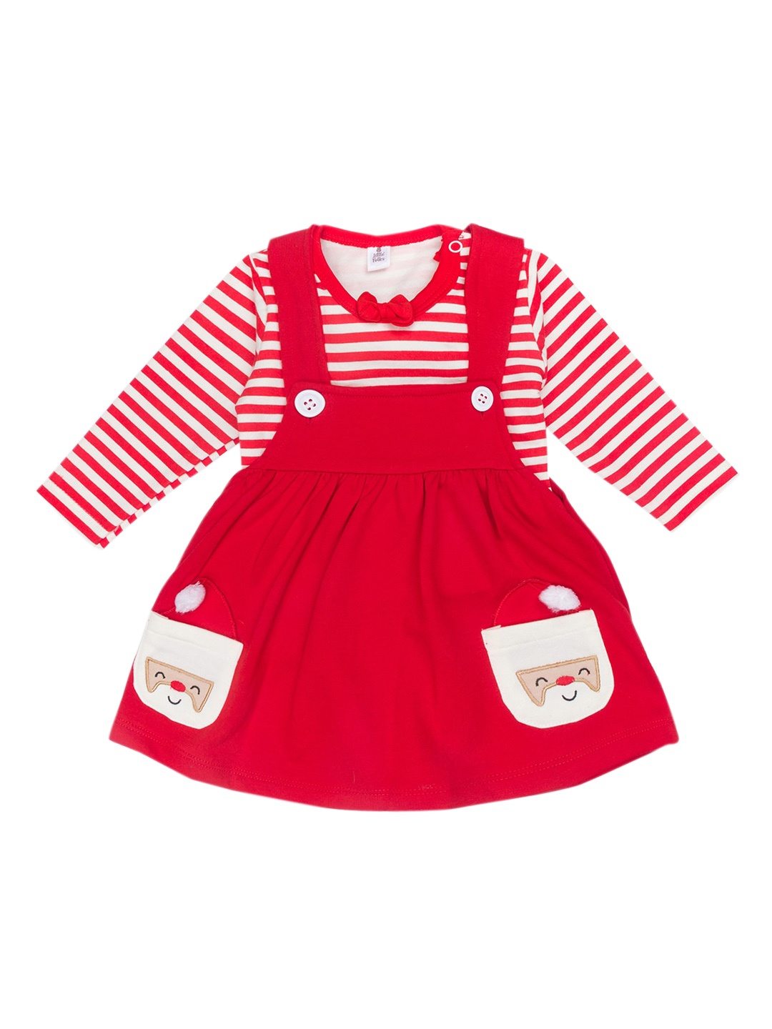 

Little Folks Kids Girls Red Pinafore Dress