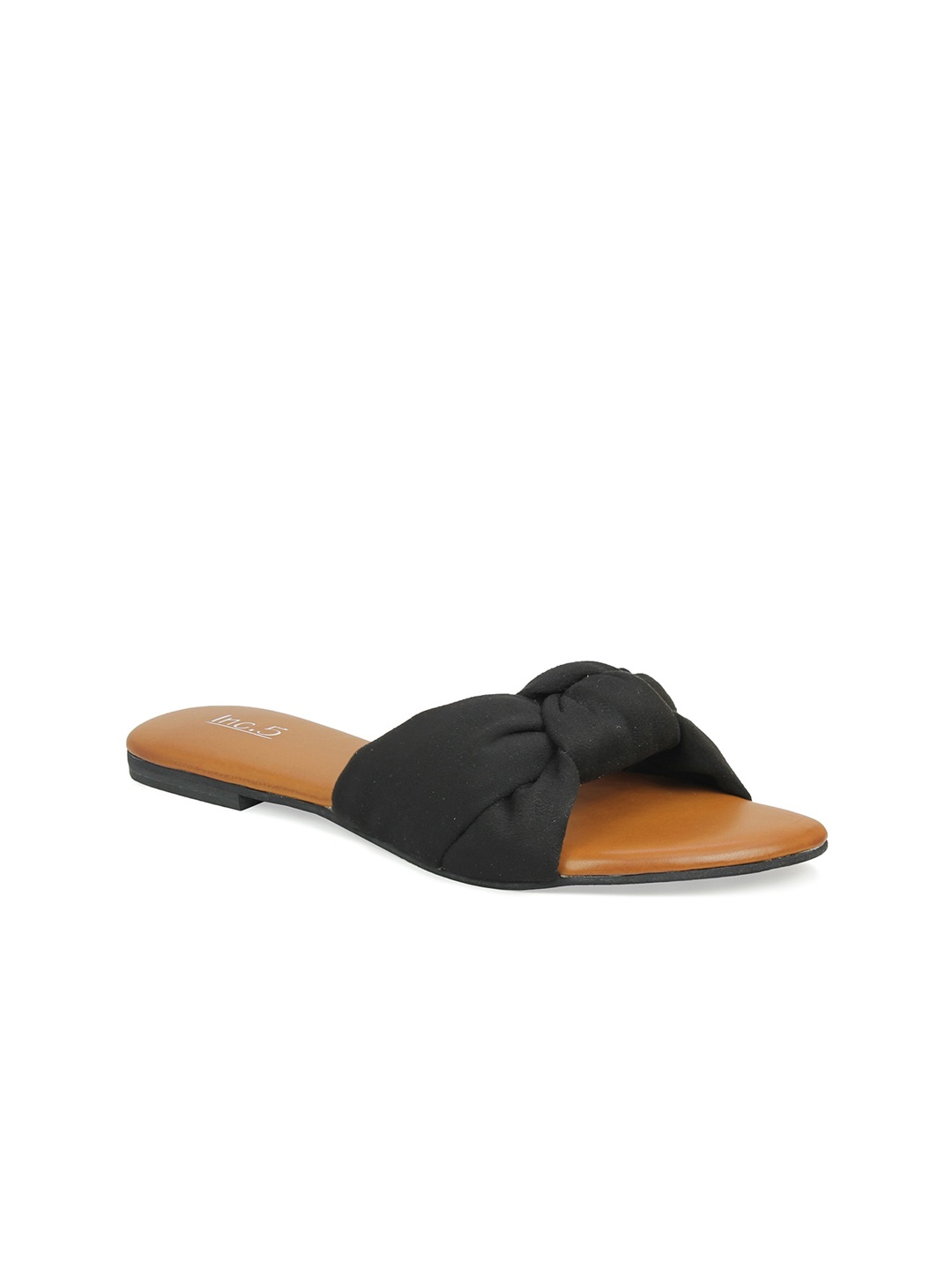 

Inc 5 Women Black Open Toe Twisted Flats