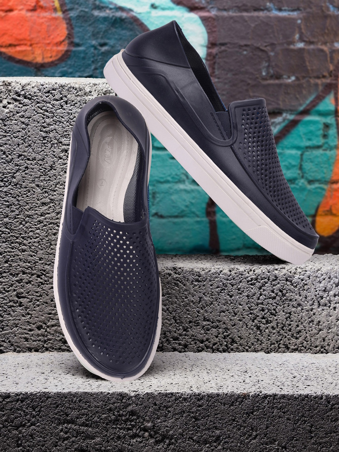 

CLYMB Men Blue PU Slip-On Sneakers