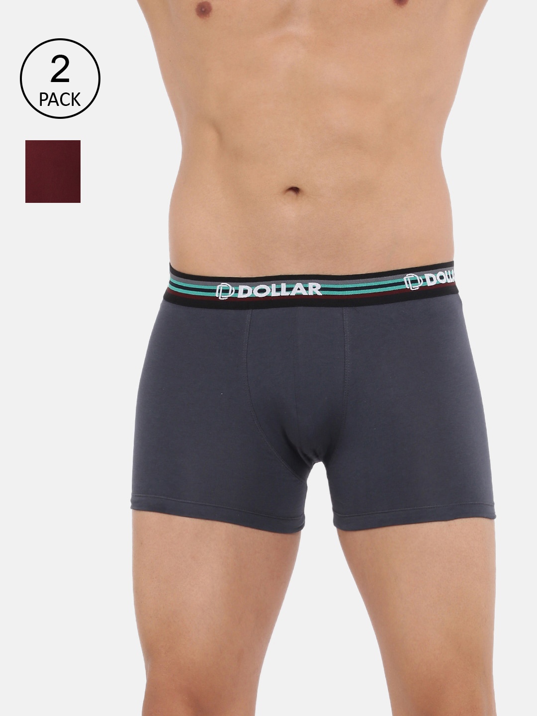 

Dollar Bigboss Men Pack of 2 Shuffle Intellisoft Cotton Spandex Trunk MBTR-16, Assorted