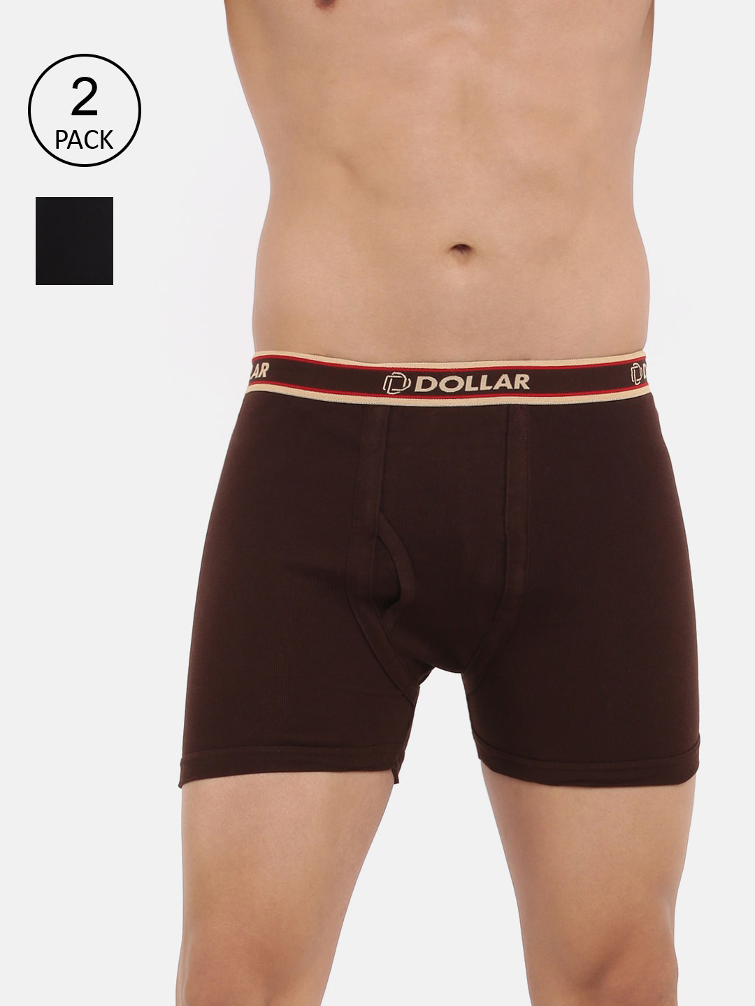 

Dollar Bigboss Men's Solid Pack of 2 Combed Cotton Knitted Trunk MBTR-07-RIBRSD-PO2-CO1, Assorted