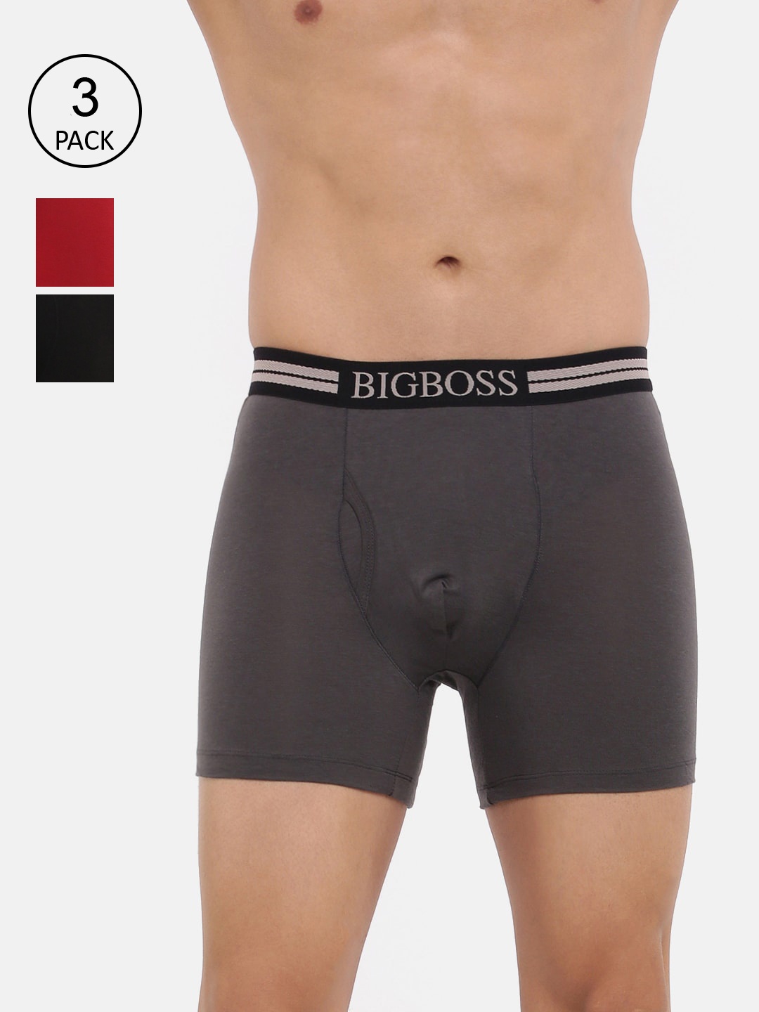 Dollar Bigboss Men's Pack of 3 Shuffle Intellisoft Trunk MJTR-14-CLASSICO-PO3-CO2, Assorted