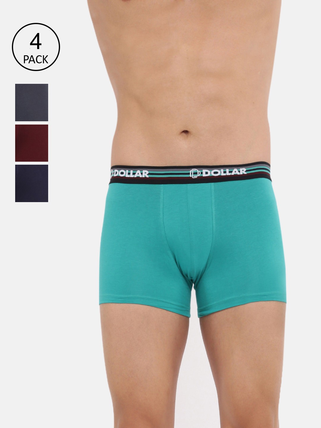 

Dollar Bigboss Men Pack of 4 Shuffle Intellisoft Cotton Spandex Trunk MBTR-16-FLEXITRNK, Assorted