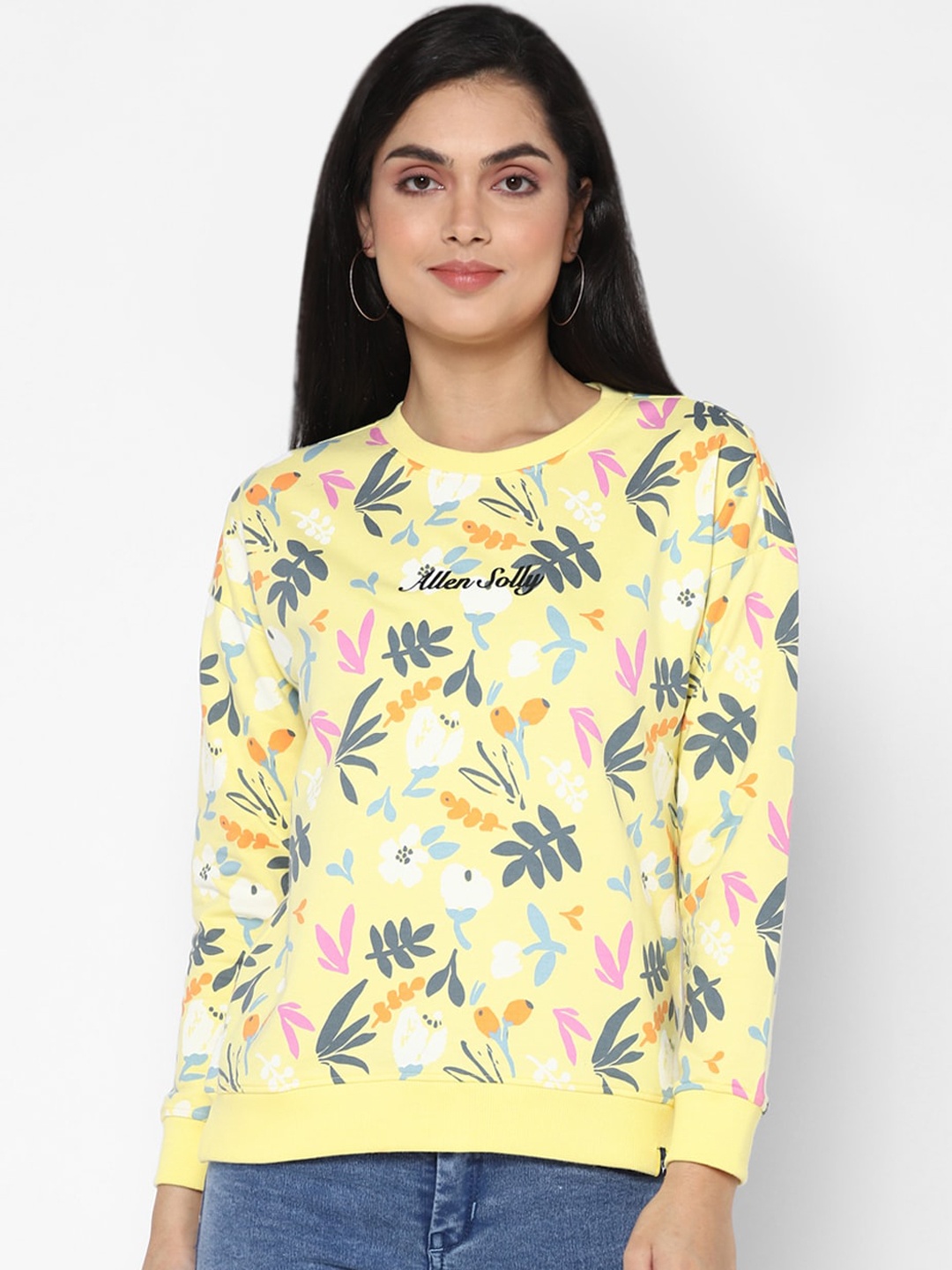 

Allen Solly Woman Women Yellow Printed Sweatshirt