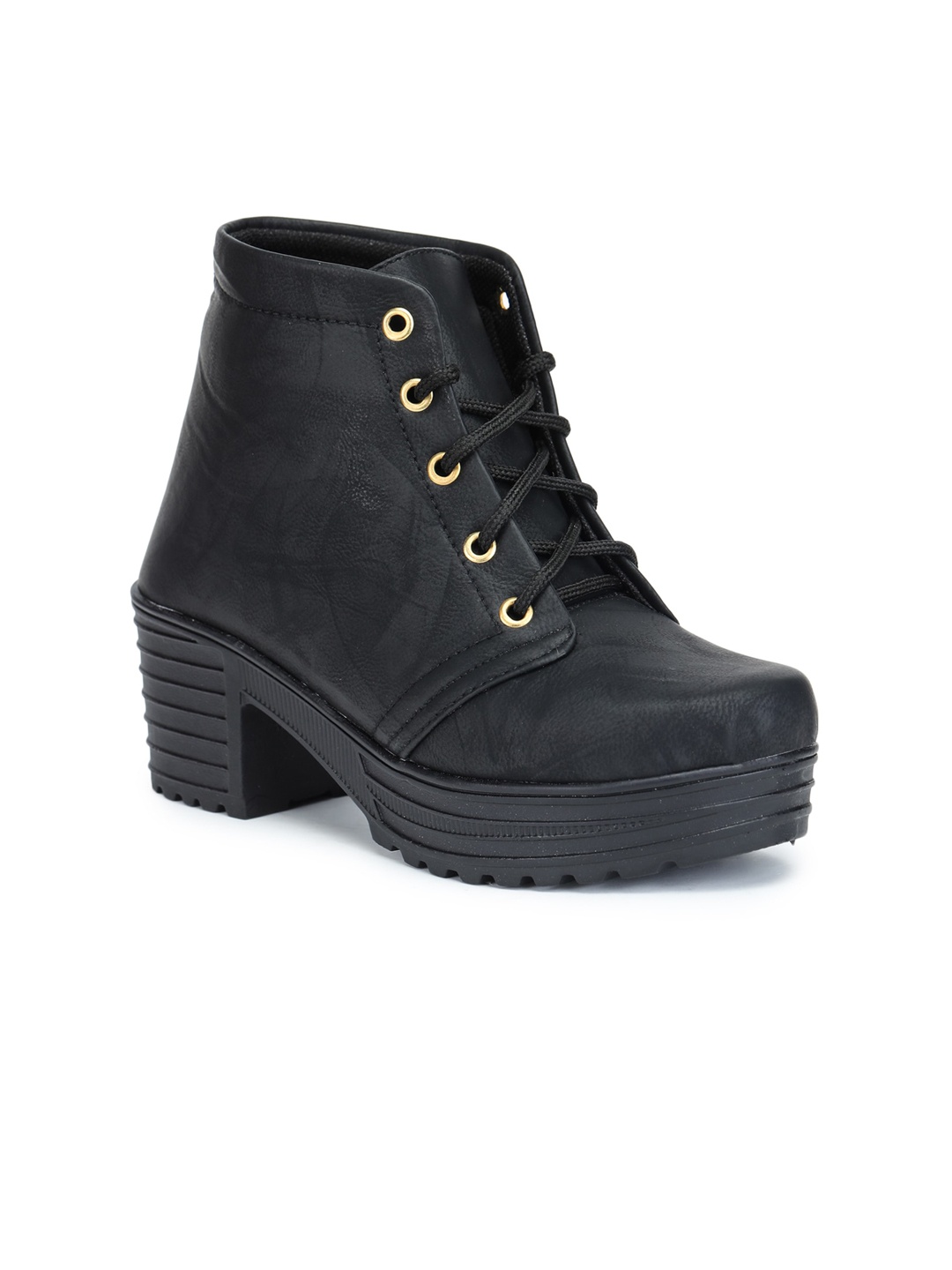 

LONDON STEPS Black Block Heeled Boots