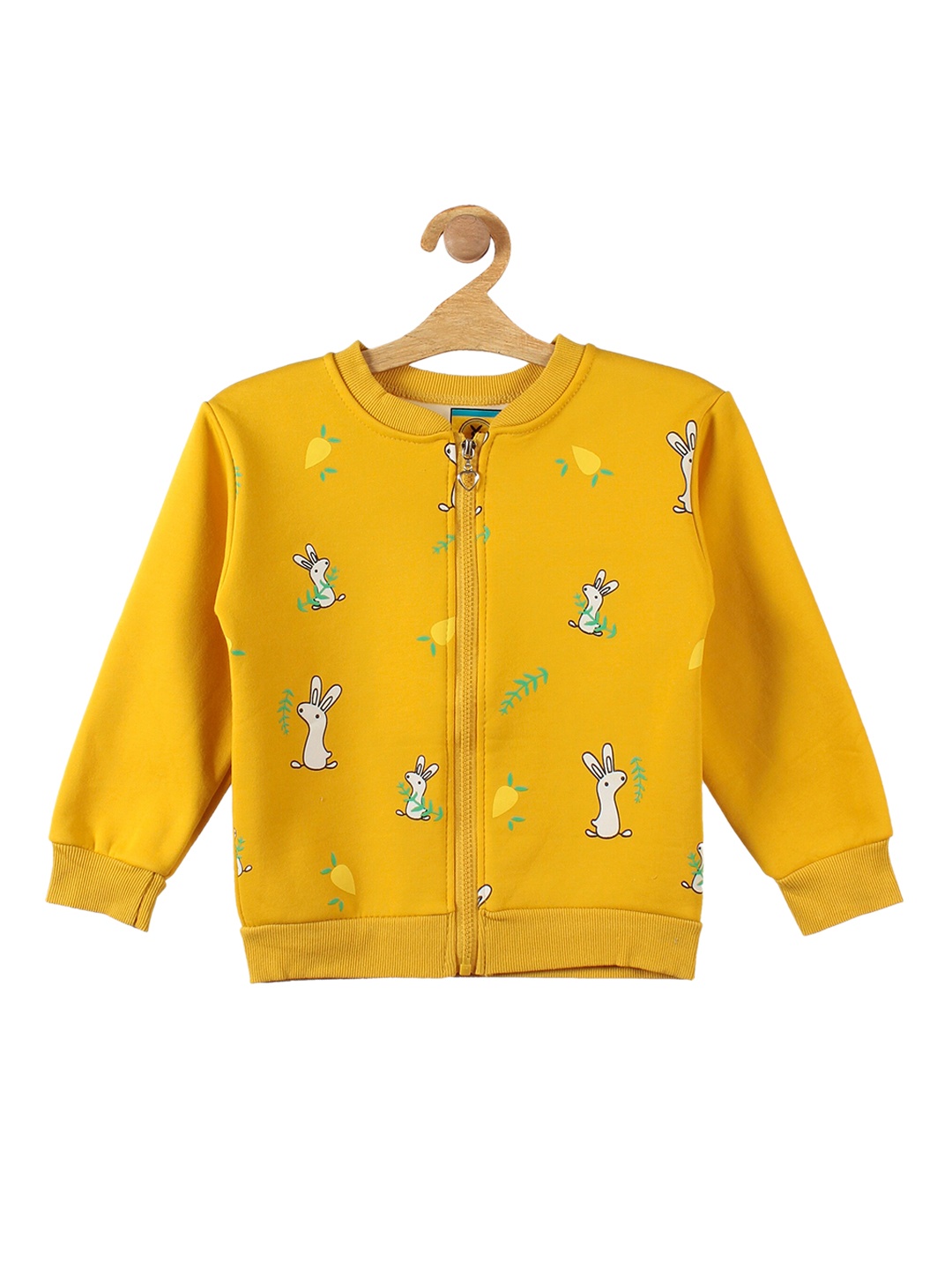 

Lil Lollipop Unisex Kids Mustard Printed Fleece Sweatshirt