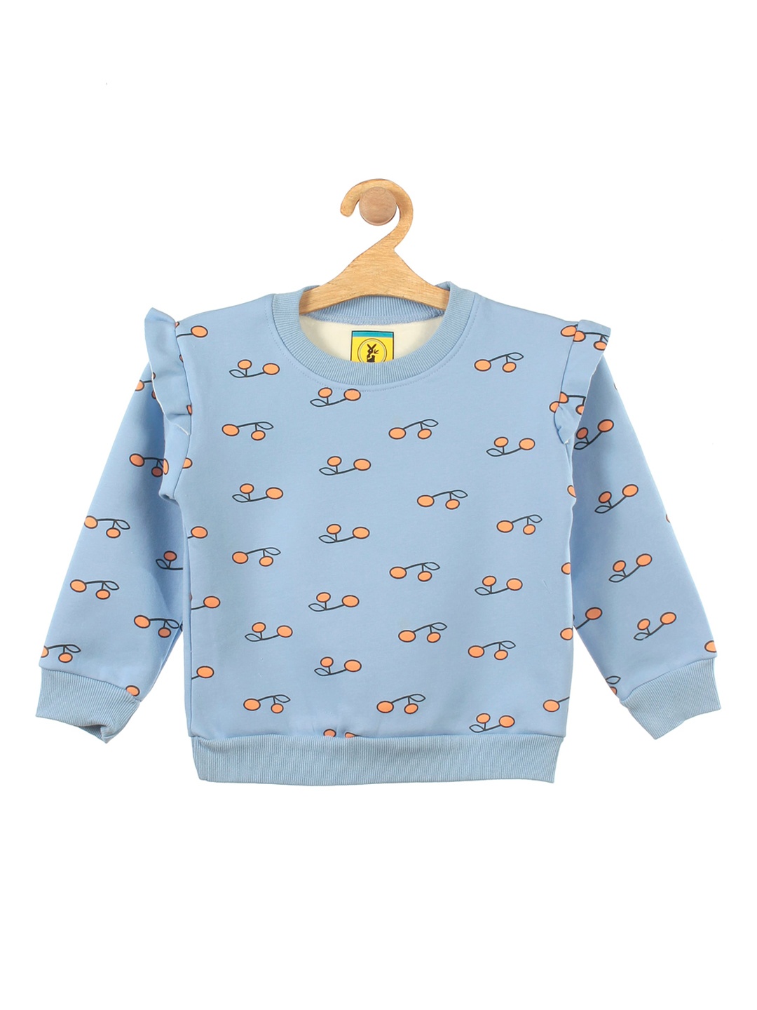 

Lil Lollipop Girls Blue Printed Fleece Sweatshirt
