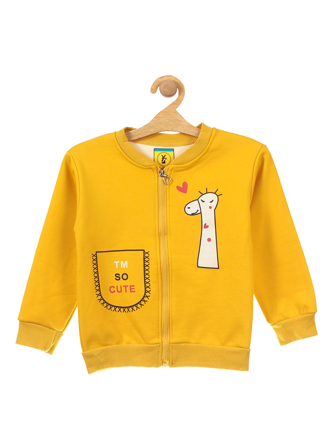 

Lil Lollipop Unisex Kids Mustard Printed Fleece Sweatshirt