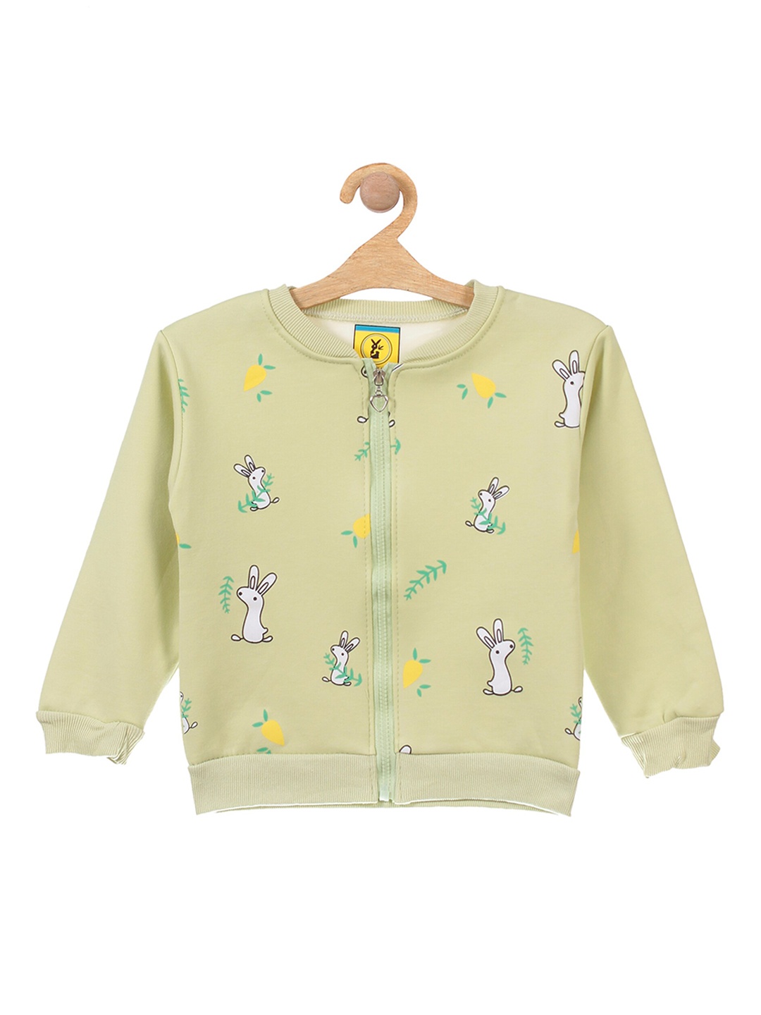 

Lil Lollipop Unisex Kids Green Rabbit Printed Fleece Sweatshirt