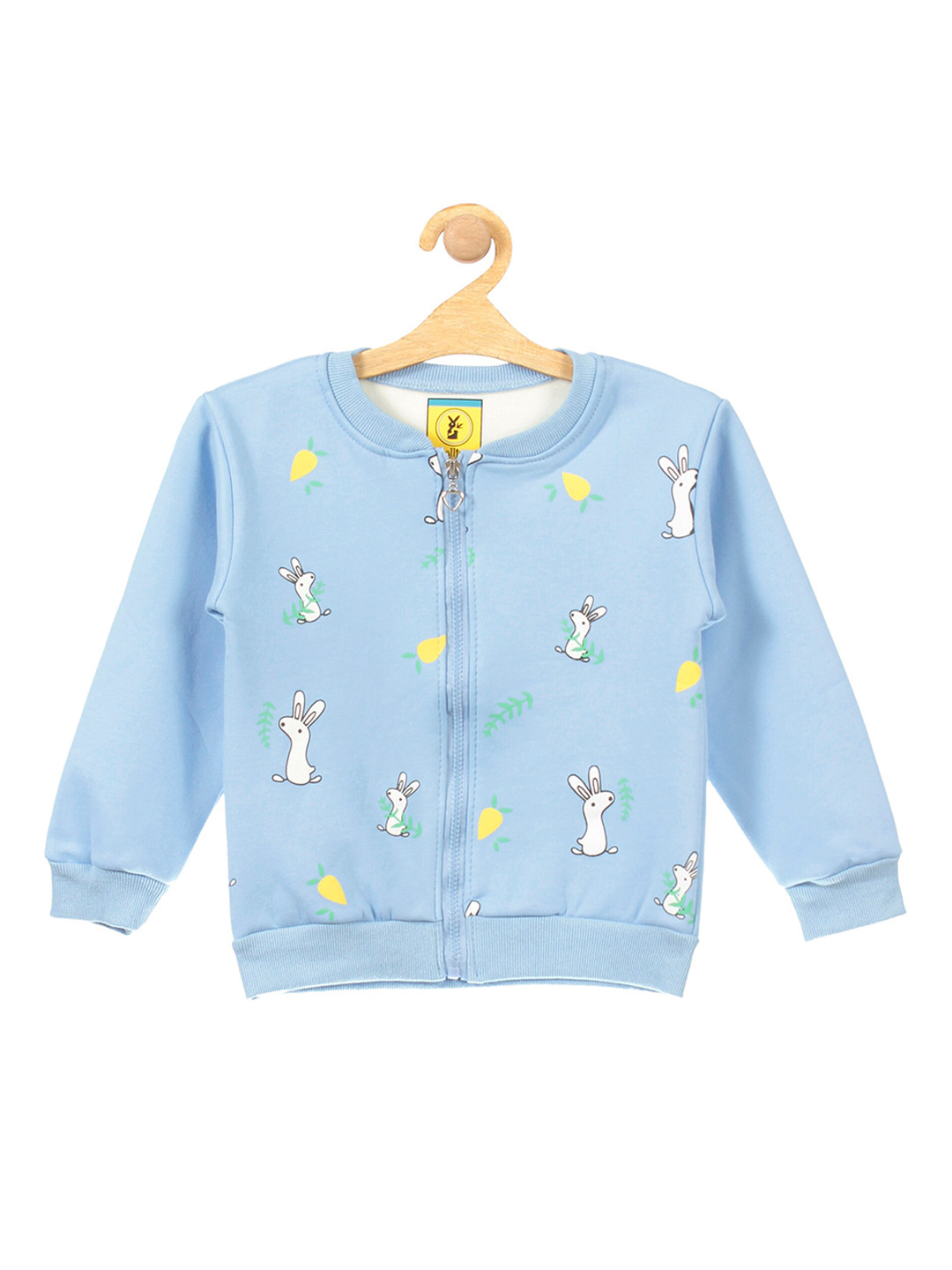 

Lil Lollipop Unisex Kids Blue Rabbit Printed Fleece Sweatshirt