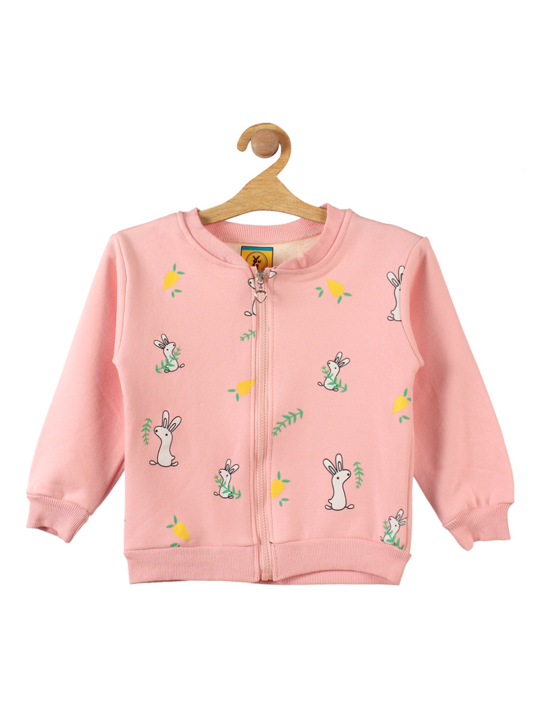 

Lil Lollipop Unisex Kids Pink Rabbit Printed Fleece Sweatshirt