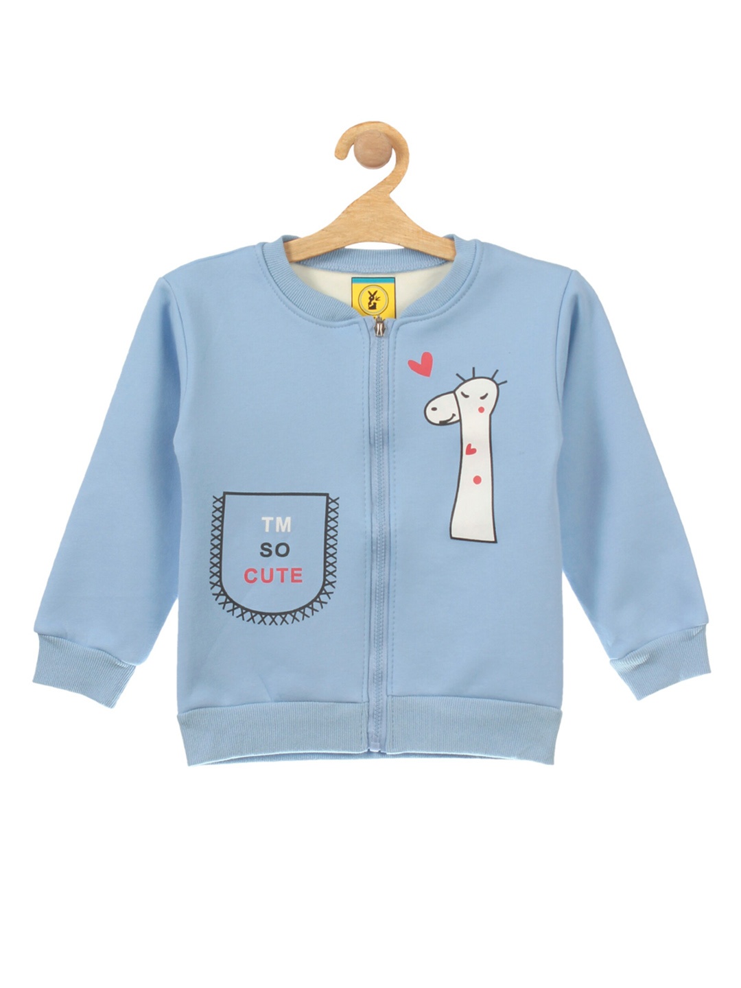 

Lil Lollipop Unisex Kids Blue Fleece Giraffe Printed Sweatshirt